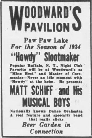 Woodward Pavillion (Woodwards Pavilion) - 14 Jul 1934 Ad